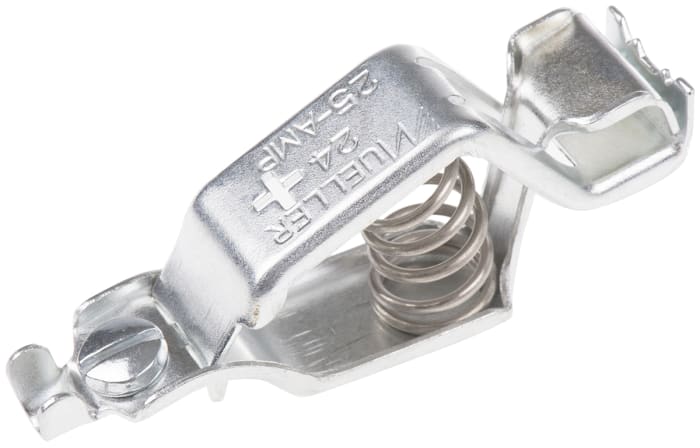 Pinzas de cocodrilo, Acero Chapado en Zinc, 25A, Apertura de mordaza 19mm, No