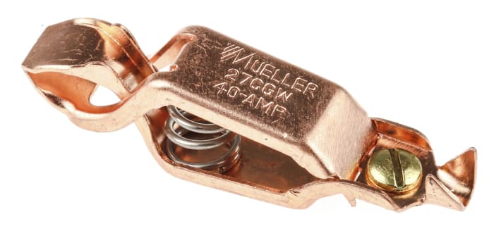 Mueller Electric Crocodile Clip, Copper Contact, 40A