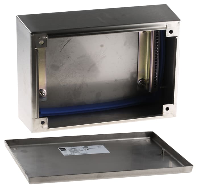 Rittal HD Series Stainless Steel Terminal Box, IP66, IPX9, 200 mm x 200 mm x 120mm