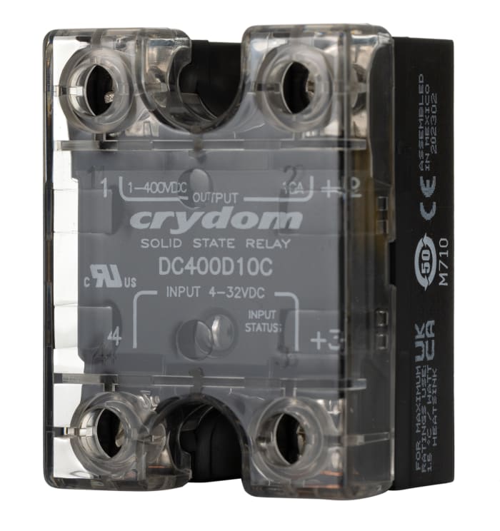 Sensata Crydom PowerPlus DC Series Solid State Relay, 10 A Load, Panel Mount, 300 V dc Load, 32 V dc Control