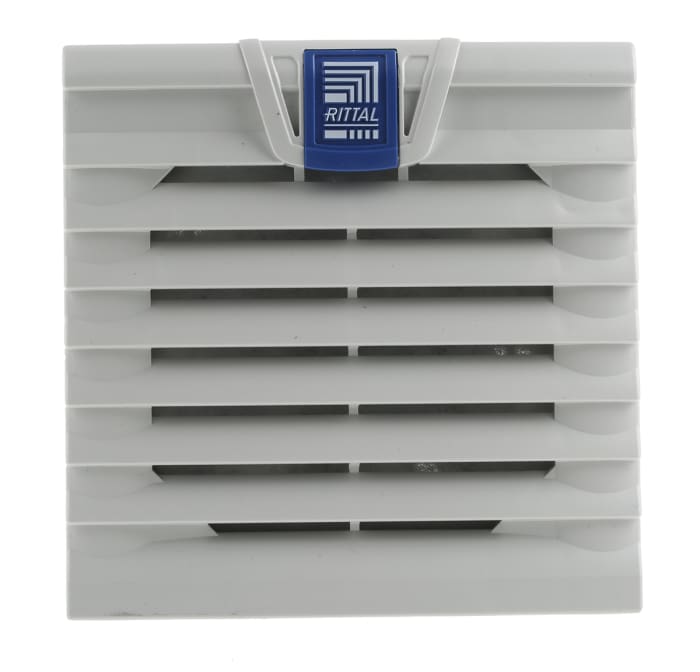 Ventilador con filtro Rittal de 116.5 x 116.5mm, alim. 230 V ac, 9W, caudal filtrado 18m³/h, 43dB, IP54