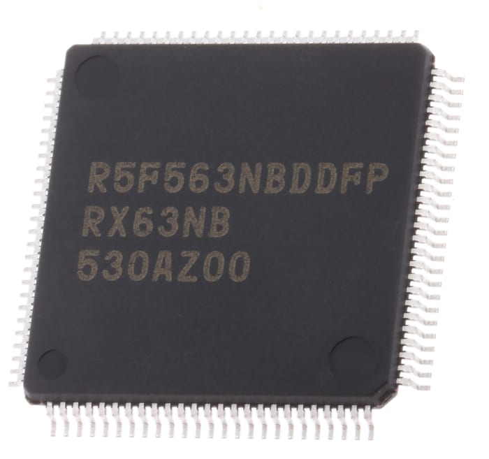 Renesas Electronics, 32bit RX, RX63N Microcontroller, 100MHz, 1 MB Flash, 100-Pin LFQFP