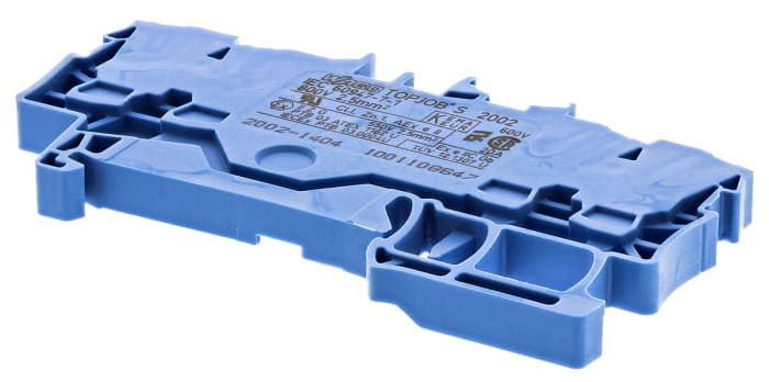 WAGO 2002-1404 TOPJOB S, 2002 Series Blue, 2.5mm², Single-Level, Push-In Cage Clamp Termination, ATEX, IECEx
