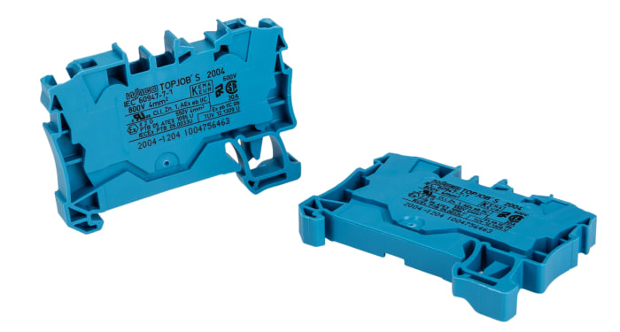 Bloc de jonction de traversée WAGO TOPJOB S, 2004, 4mm², Borne à cage enfichable, Bleu