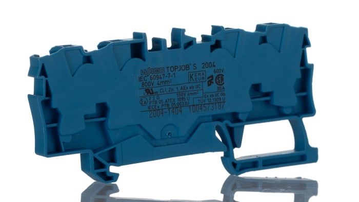 2004-1404 WAGO | WAGO 2004-1404 DIN Rail Terminal Block Blue, 4mm², 1 ...