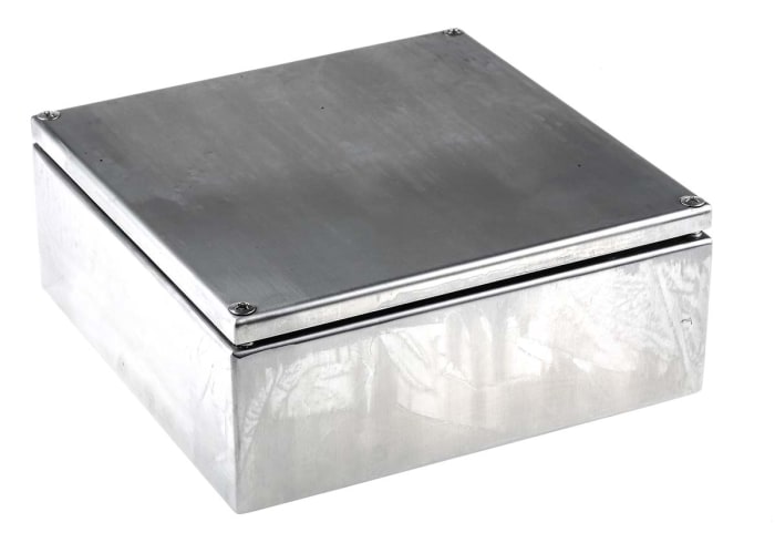 Caja de conexión RS PRO, Acero Inoxidable, Sin Pintar, 200mm, 200mm, 80mm, 200 x 200 x 80mm, IP66