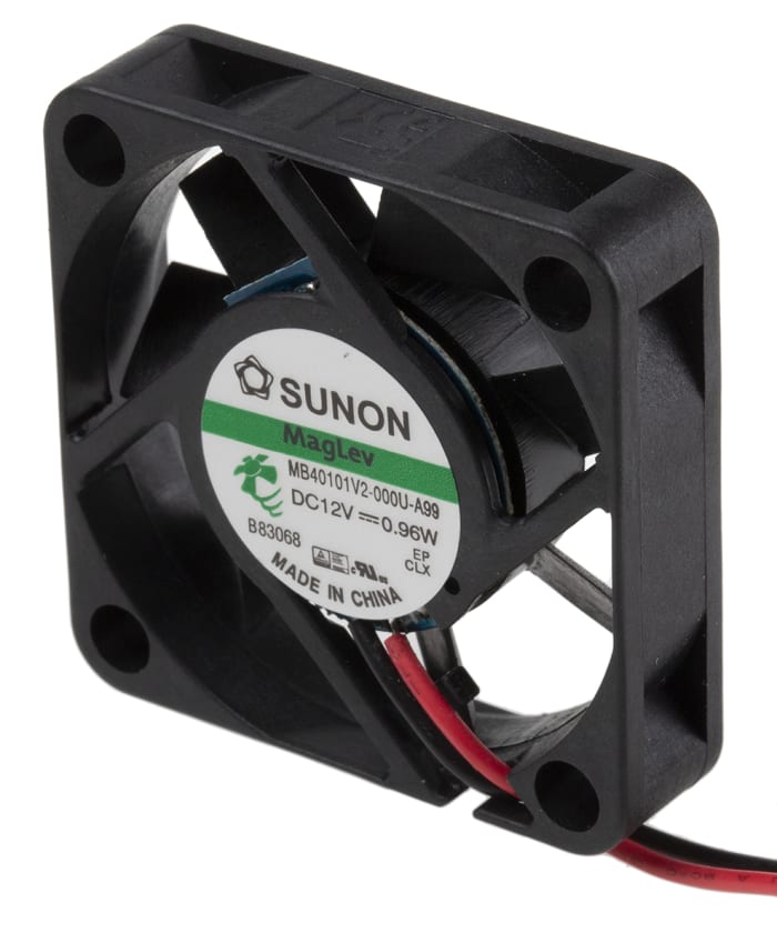 Sunon MB Series Axial Fan, 12 V dc, DC Operation, 11.9m³/h, 960mW, 80mA Max, 40 x 40 x 10mm