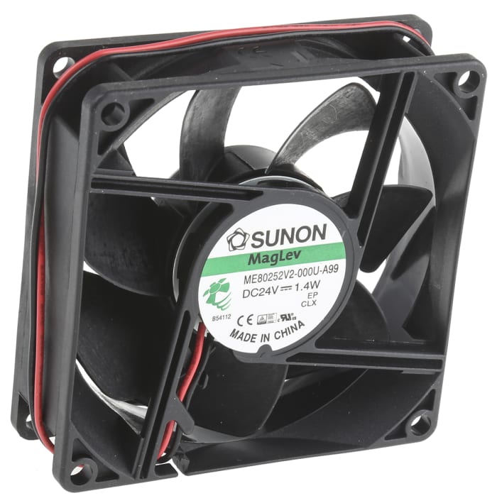 Sunon ME Series Axial Fan, 24 V dc, DC Operation, 63m³/h, 1.4W, 59mA Max, 80 x 80 x 25mm