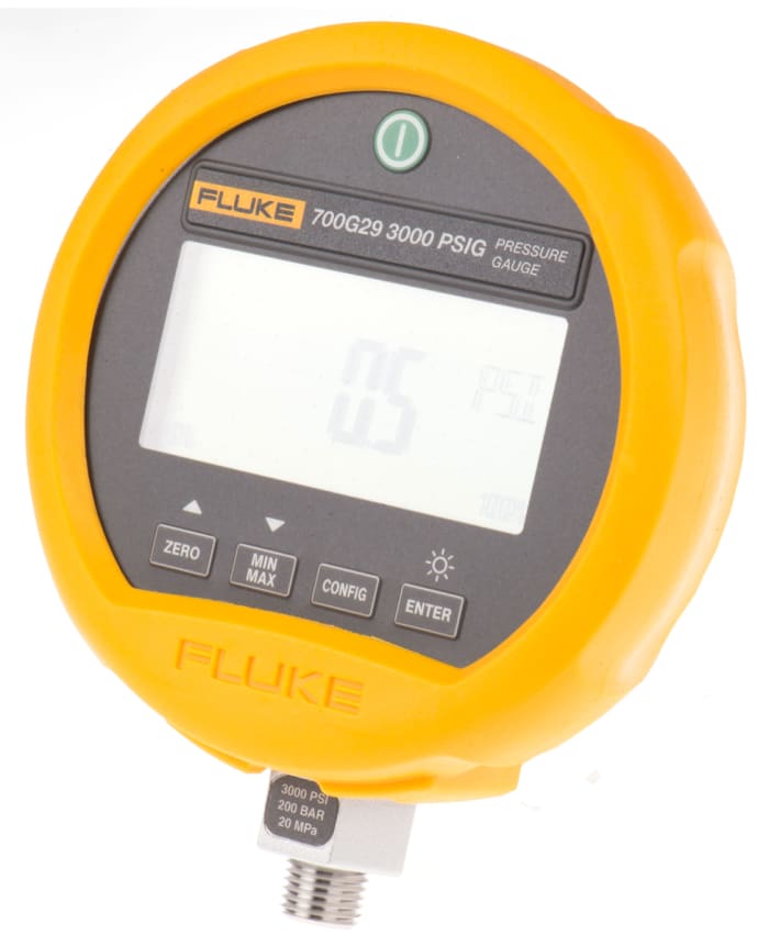 Fluke G 1/4 Digital Pressure Gauge 200bar Bottom Entry 114mm Outside Diameter