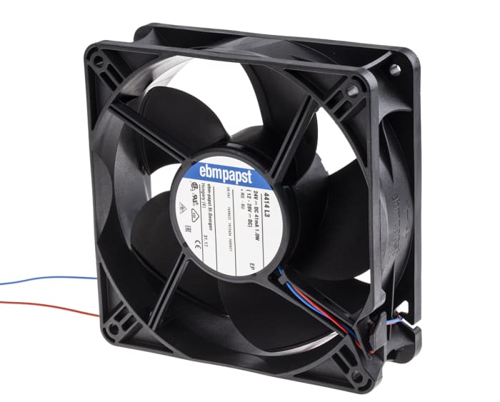 ebm-papst 4400 Series Axial Fan, 24 V dc, DC Operation, 100m³/h, 1W, 119 x 119 x 38mm