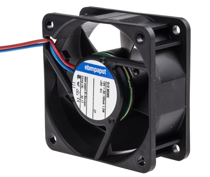 Axiální ventilátor, řada: 600 N DC, 60 x 60 x 25mm, průtok vzduchu: 35m³/h 1.2W 12 V DC