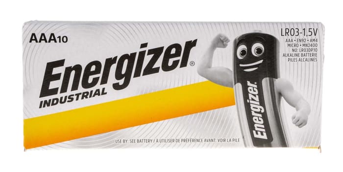 Energizer Industrial Alkaline AAA Batteries 1.5V RS Stock No.: 760