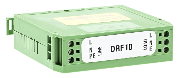 Deltron, DRF 10 A 250V ac 440 Hz, DIN Rail EMI Filter, Screw 1 Phase