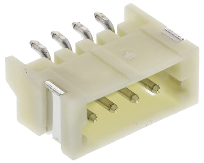 JST ZH Series Right Angle Surface Mount PCB Header, 4 Contact(s), 1.5mm Pitch, 1 Row(s), Shrouded