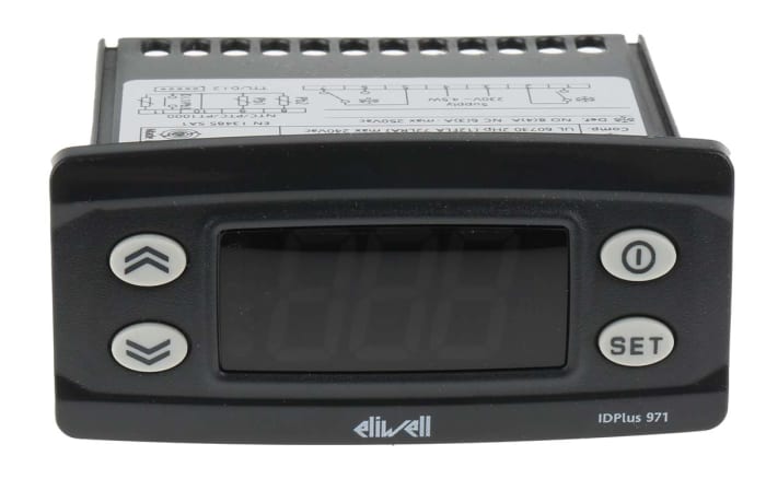 Controlador de temperatura ON/OFF Eliwell serie IDPlus, 74 x 32mm, 230 V, 2 entradas Termopar de tipo K, 1 salida