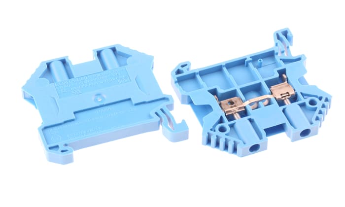 Bloc de jonction de traversée RS PRO, 2.5mm², A visser, Bleu