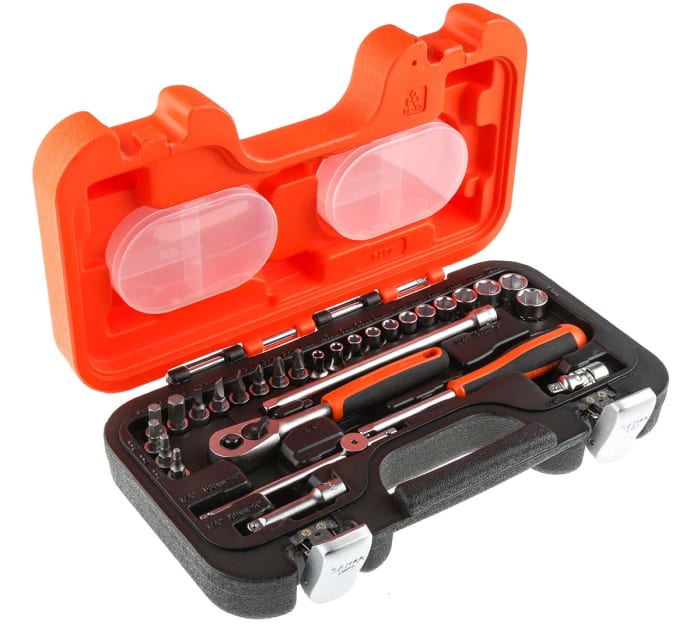 S290 Bahco Bahco 29 Piece Metric 1 4 in Standard Socket Bit Set