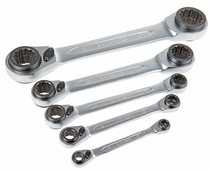 Bahco S4RM Series 5 Piece Spanner Set 8 x 9 34 x 36 mm