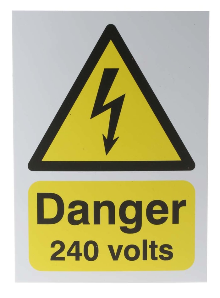 RS PRO Electrical Hazard Warning Sign (English)