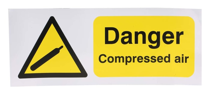 Panneau de sol pliable adhésif(ve) RS PRO avec pictogramme : Gaz comprimé " Danger Compressed Air "