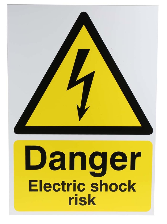 Panneau de sol pliable RS PRO avec pictogramme : Risque électrique " Danger Electric Shock Risk "