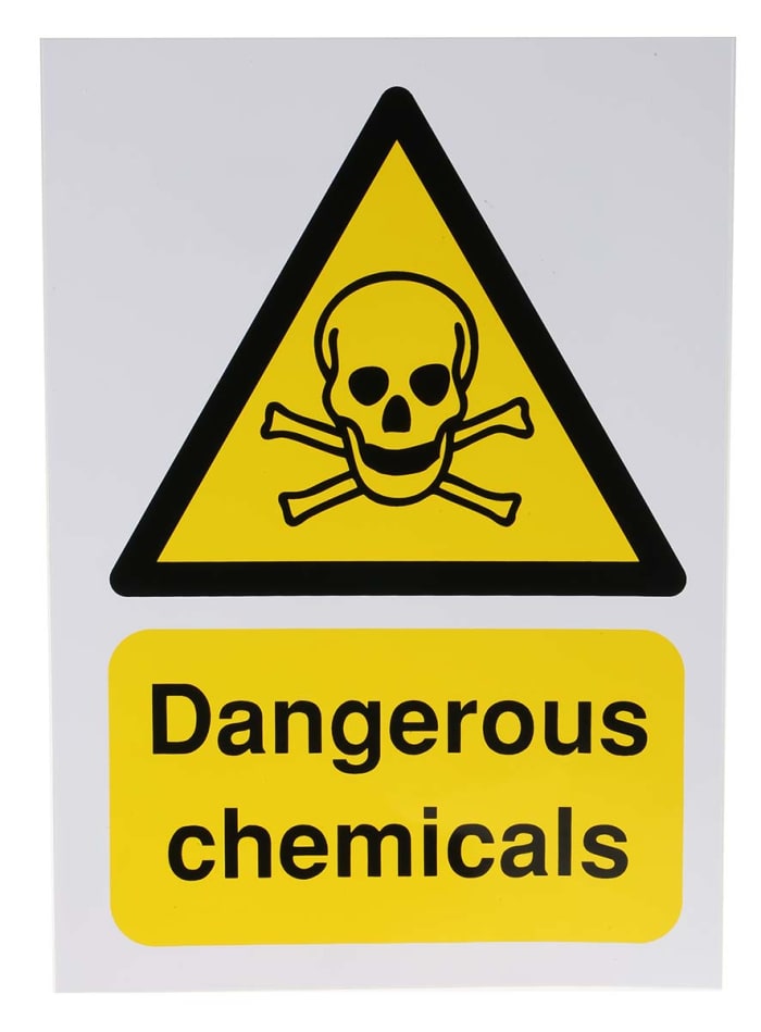 Panneau de sol pliable adhésif(ve) RS PRO avec pictogramme : Produits chimiques dangereux " Dangerous Chemicals "