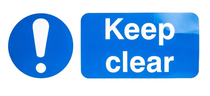 RS PRO Vinyl Mandatory Keep Out Sign With English Text