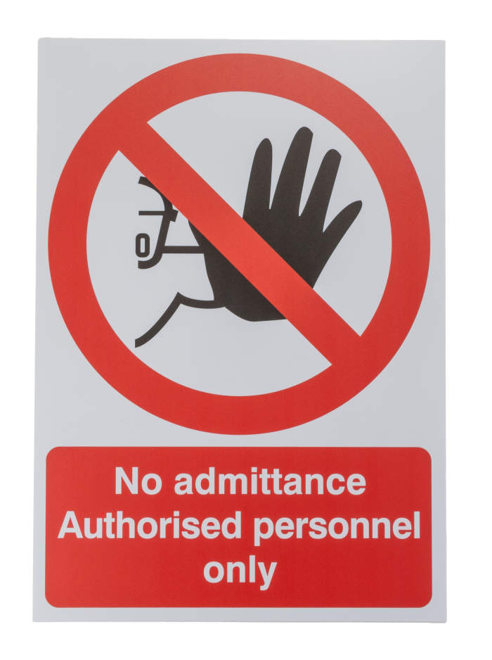 Yasak İşareti, 297 x 420mm, PP Sert Plastik, Uzak Dur, Metin Dili: İngilizce
