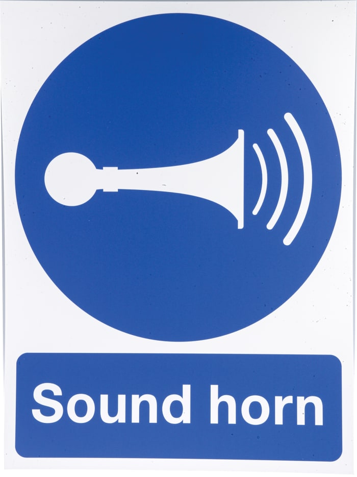 Panneau obligation, avec pictogramme : Avertisseur sonore "Sound Horn" , en Plastique rigide PP