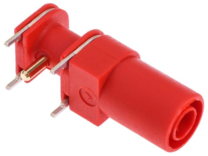 Staubli Red Female Banana Socket, 4 mm Connector, Solder Termination, 24A, 1000V, Gold Plating