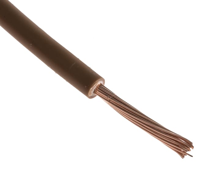 RS PRO Brown 1mm² Hook Up Wire, 17 AWG, 32/0.2 mm, 100m, Zero Halogen Insulation
