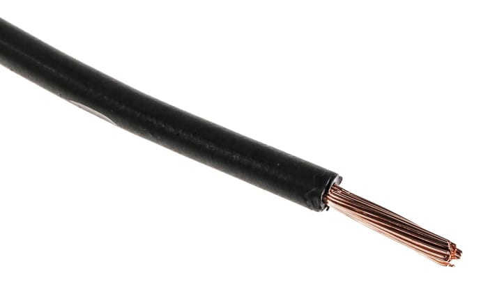 Cable de conexión RS PRO, área transversal 1.5mm² Filamentos del Núcleo 30 / 0,25 mm Negro, 750 V, long. 100m, H07Z-K,
