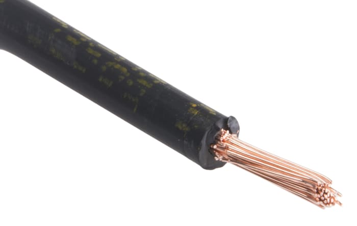 RS PRO Black 2.5mm² Hook Up Wire, 13 AWG, 50/0.25 mm, 100m, Zero Halogen Insulation