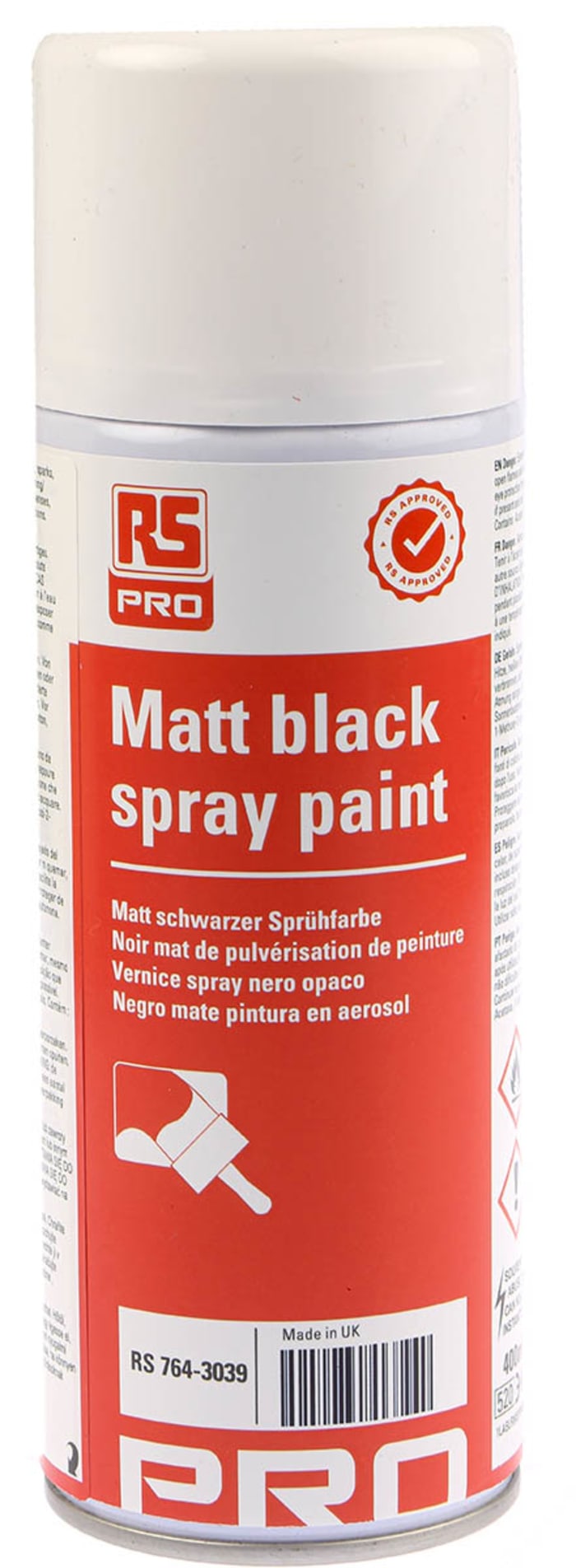 Rs Pro Rs Pro 400ml Black Matt Spray Paint 764 3039 Rs Components