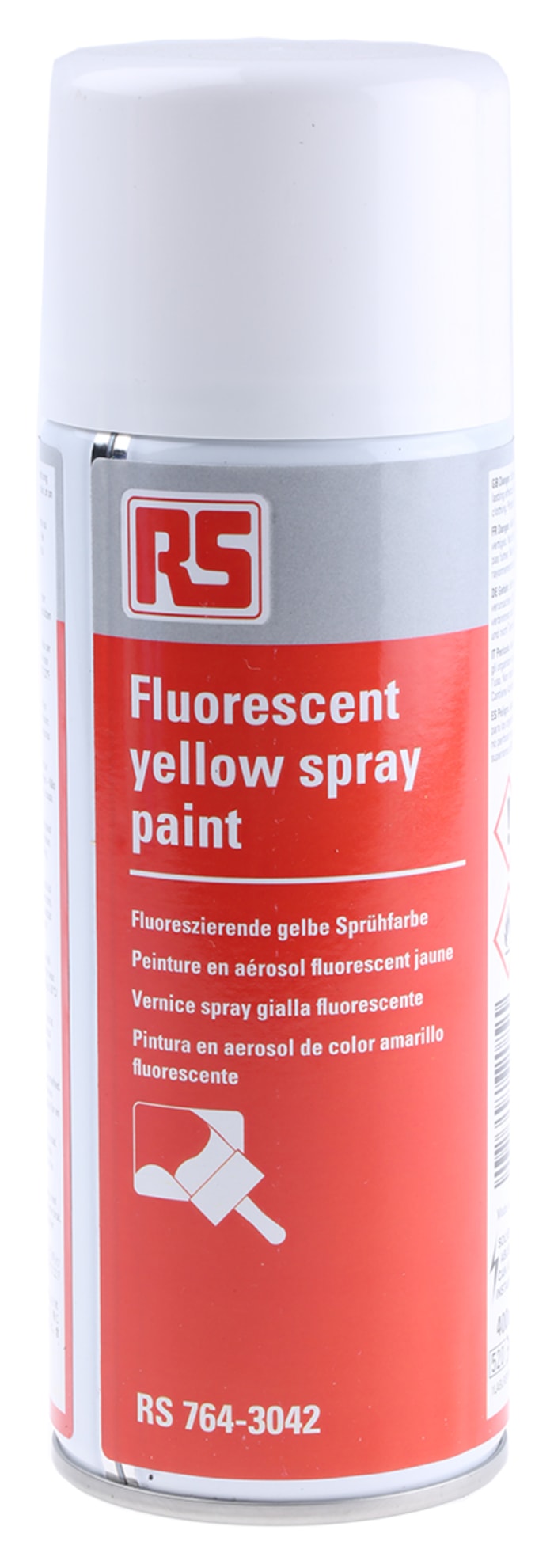 Peinture aérosol RS PRO, Jaune Fluorescent, 400ml