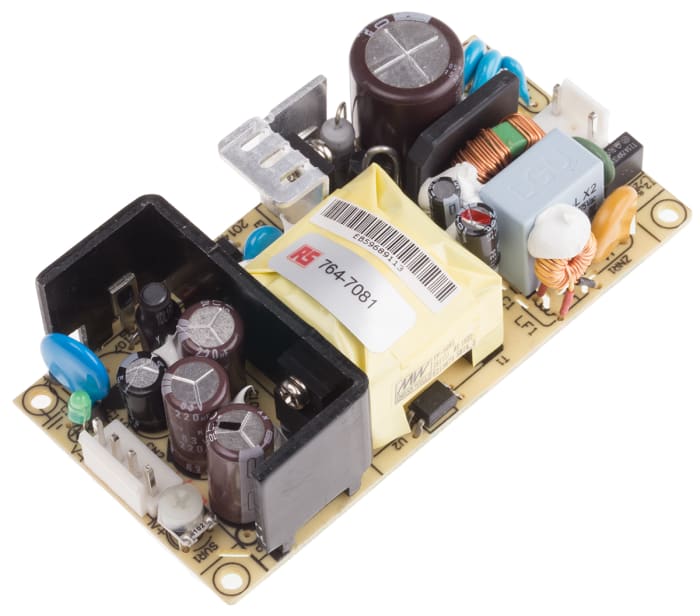 MEAN WELL Switching Power Supply, EPS-65-48, 48V dc, 1.36A, 65W, 1 Output, 127 → 370 V dc, 90 → 264 V ac