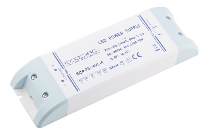 RS PRO, 24V Output, 75W Output, 0 → 3.12A Output, Constant Voltage