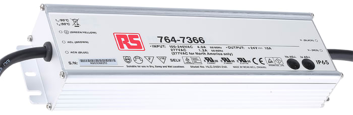 MEAN WELL LED Driver, 24V Output, 240W Output, 5 → 10A Output, Constant Voltage Dimmable