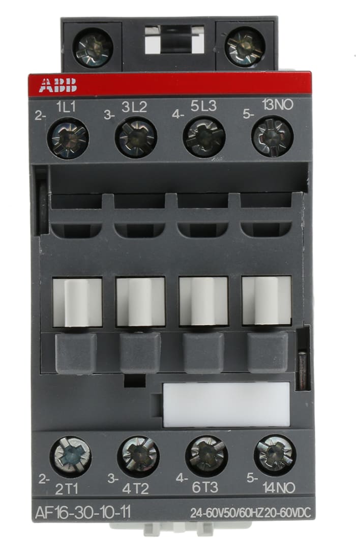 ABB AF16-30-10-11 AF Contactor, 24 V ac/dc Coil, 3-Pole, 30 A, 7.5 kW, 3NO, 690 V ac
