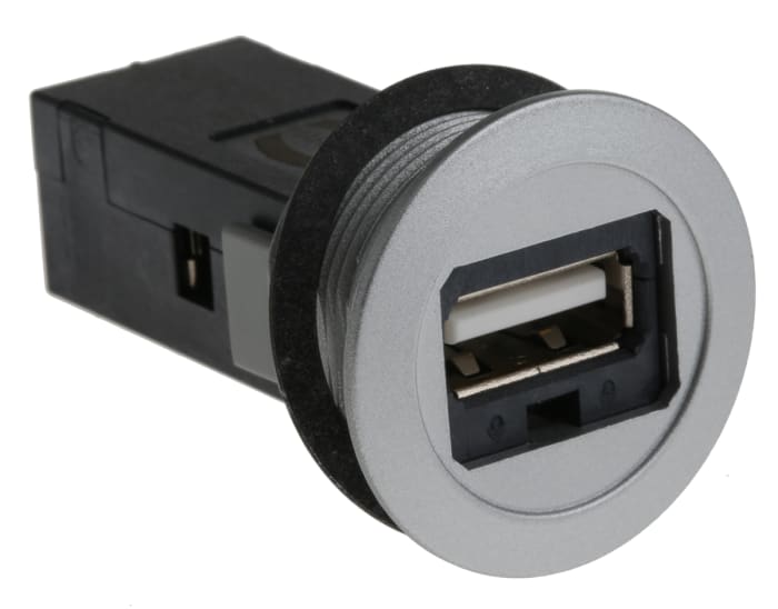 HARTING Straight, Panel Mount, Socket- Single Port Type A 2.0 USB Connector