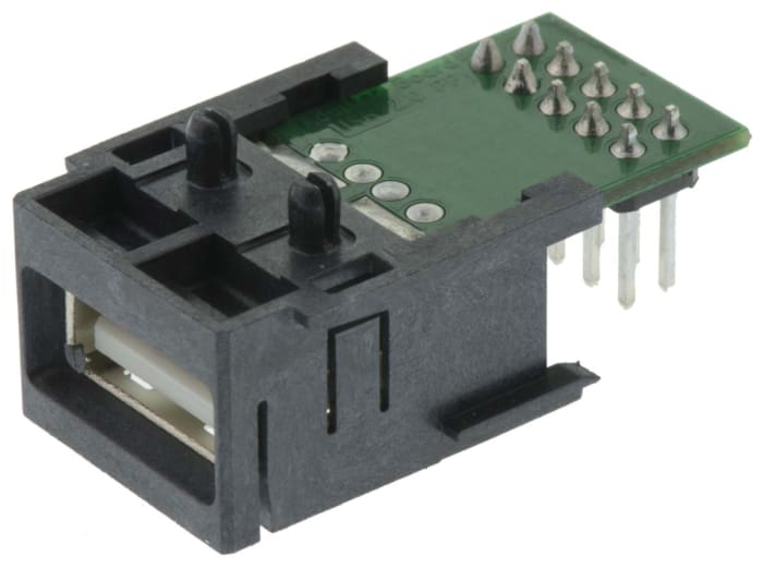 HARTING Right Angle, Through Hole, Socket- Single Port Type A 2.0 USB Connector