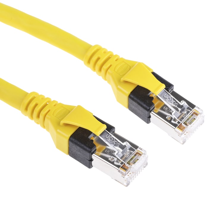 Câble Ethernet HARTING catégorie 6, SF/UTP, Jaune, Longueur 10m PUR, avec connecteur