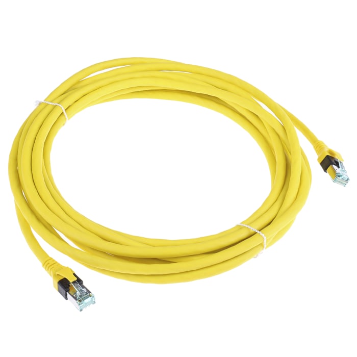 09474747119, Câble Ethernet catégorie 6 SF/UTP HARTING, Jaune, 8m PUR Avec  connecteur