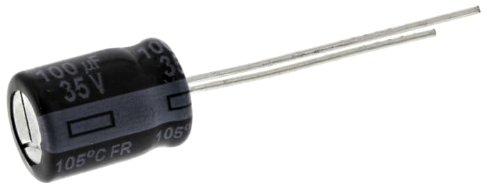 Condensateur électrolytique aluminium Panasonic série FR-A, Aluminium électrolytique 100μF, 35V c.c.