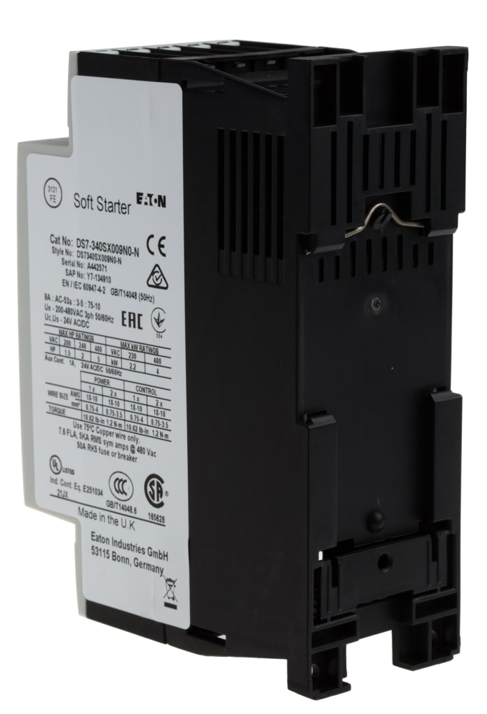 134910 DS7-340SX009N0-N Eaton | Eaton DS7 460V ac, 4 kW, 3 Phase Soft ...
