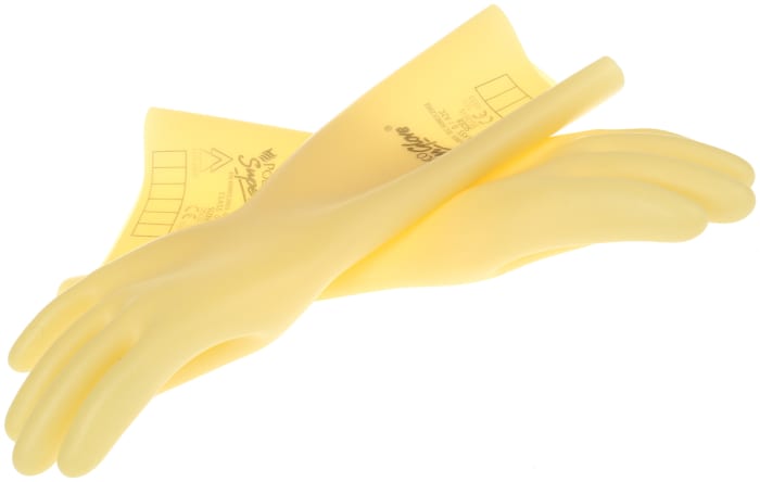 Polyco Healthline Electricians Gloves Yellow Latex Electrical Protection Electrical Insulating Gloves, Size 8, Latex