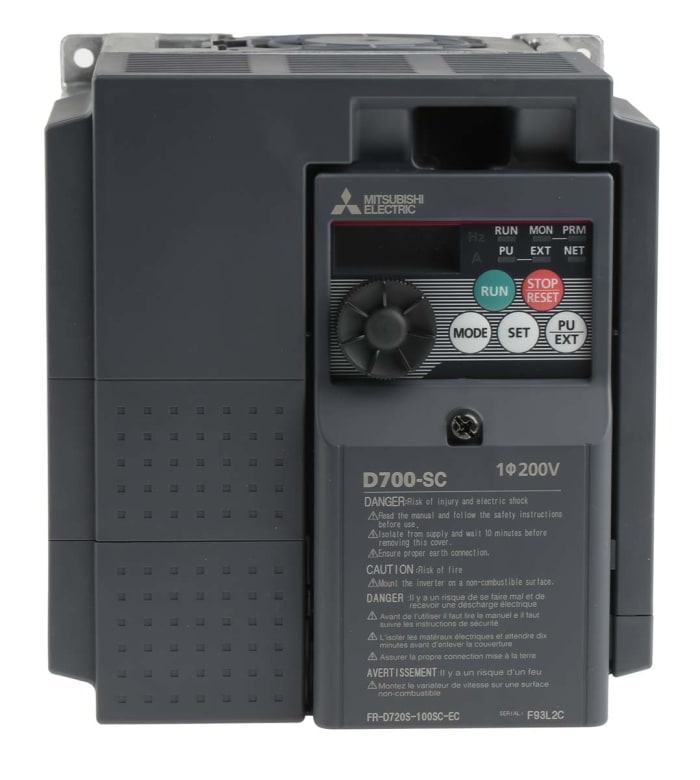Variateur de fréquence Mitsubishi Electric FR-D720S, 2,2 kW 230 V c.a. 1 phase, 10 A, 0.2 → 400Hz