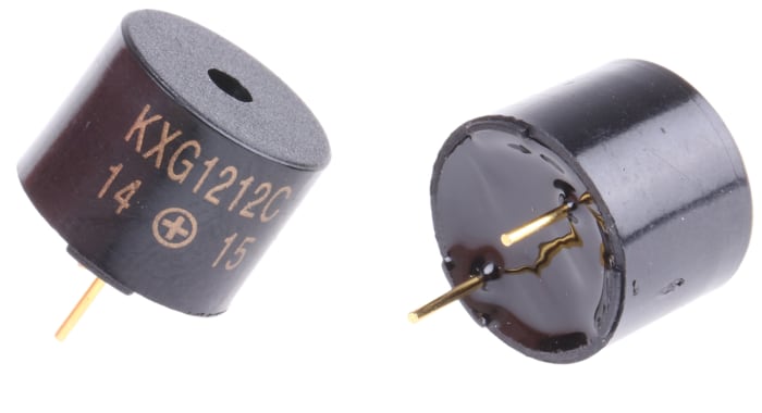 RS PRO 94dB Through Hole Continuous Internal Magnetic Buzzer Component, 12 x 9.5mm, 8V dc Min, 12V dc Max