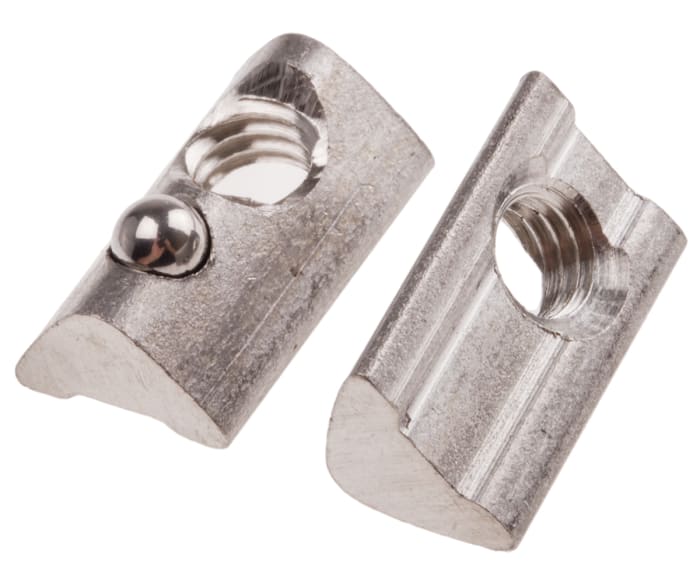 Ecrou à rainure en T RS PRO, profilé 30 mm, L. 17mm, filetage M6, rainure 6mm en Acier inoxydable
