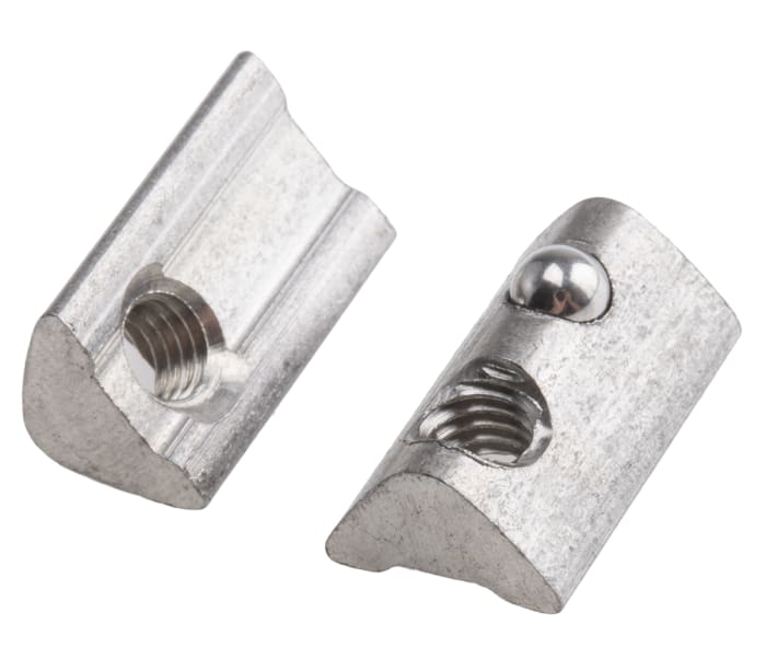 Ecrou à rainure en T RS PRO, profilé 30 mm, L. 17mm, filetage M5, rainure 6mm en Acier inoxydable